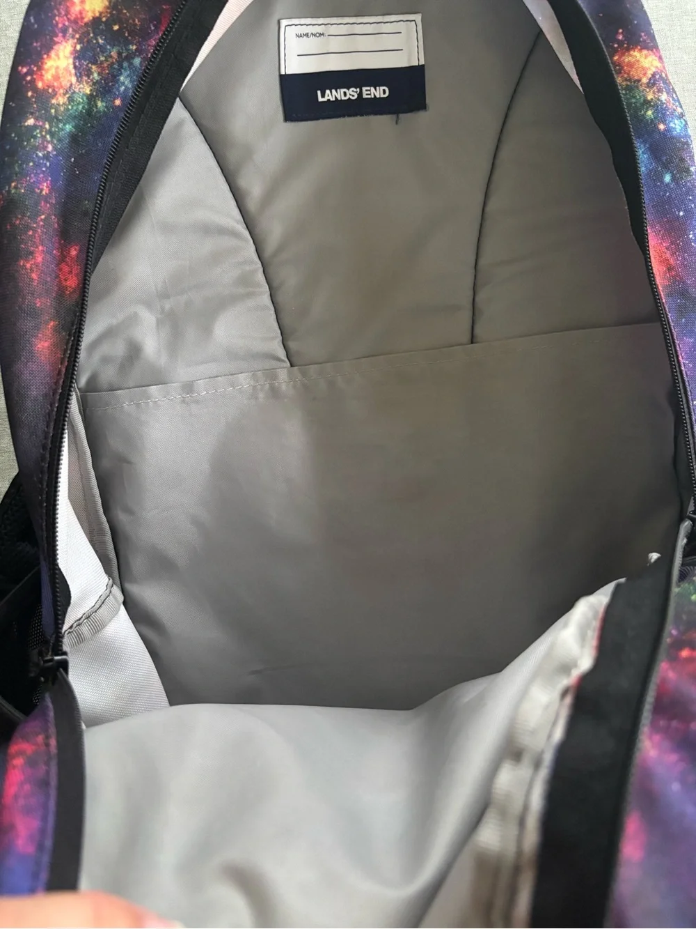 Lands' End Galaxy-Print Backpack in Purple with Multicolor Accents